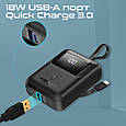 УМБ Promate PowerPod-10 10000 mAh USB-C/USB-А порт, USB-C кабель (powerpod-10.black), фото 5