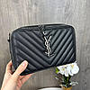 Якісна жіноча міні сумочка клатч чорна екошкіра, стильна сумка на плече, фото 10