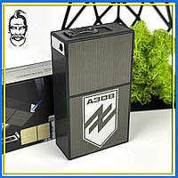 Футляр Азов на 20 сигарет + зажигалка Газовая лазерная гравировка на заказ