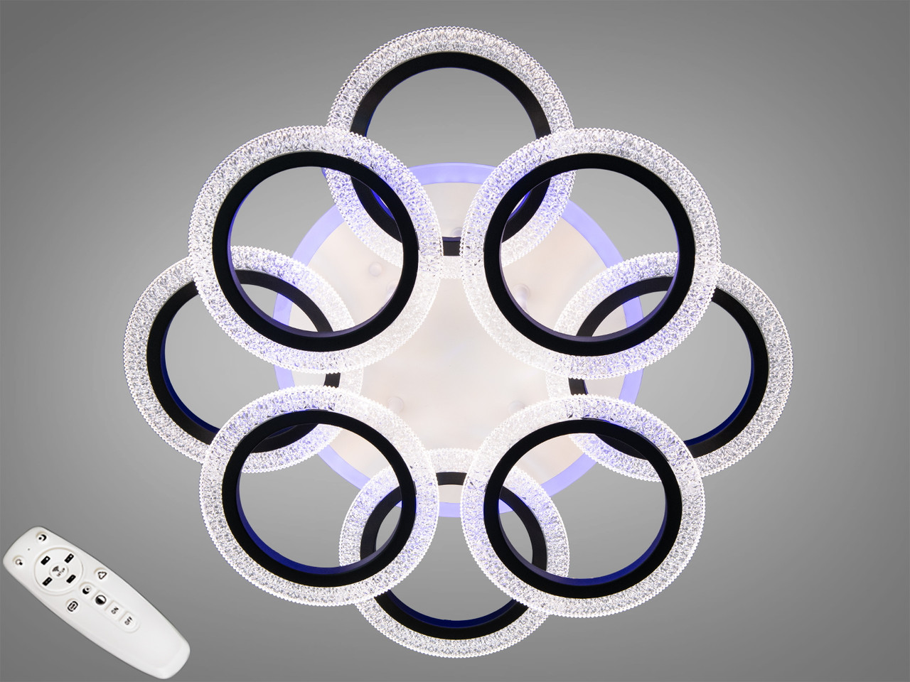 Люстра з димером і кольоровою підсвіткою 2408/4+4BK LED 3color dimmer