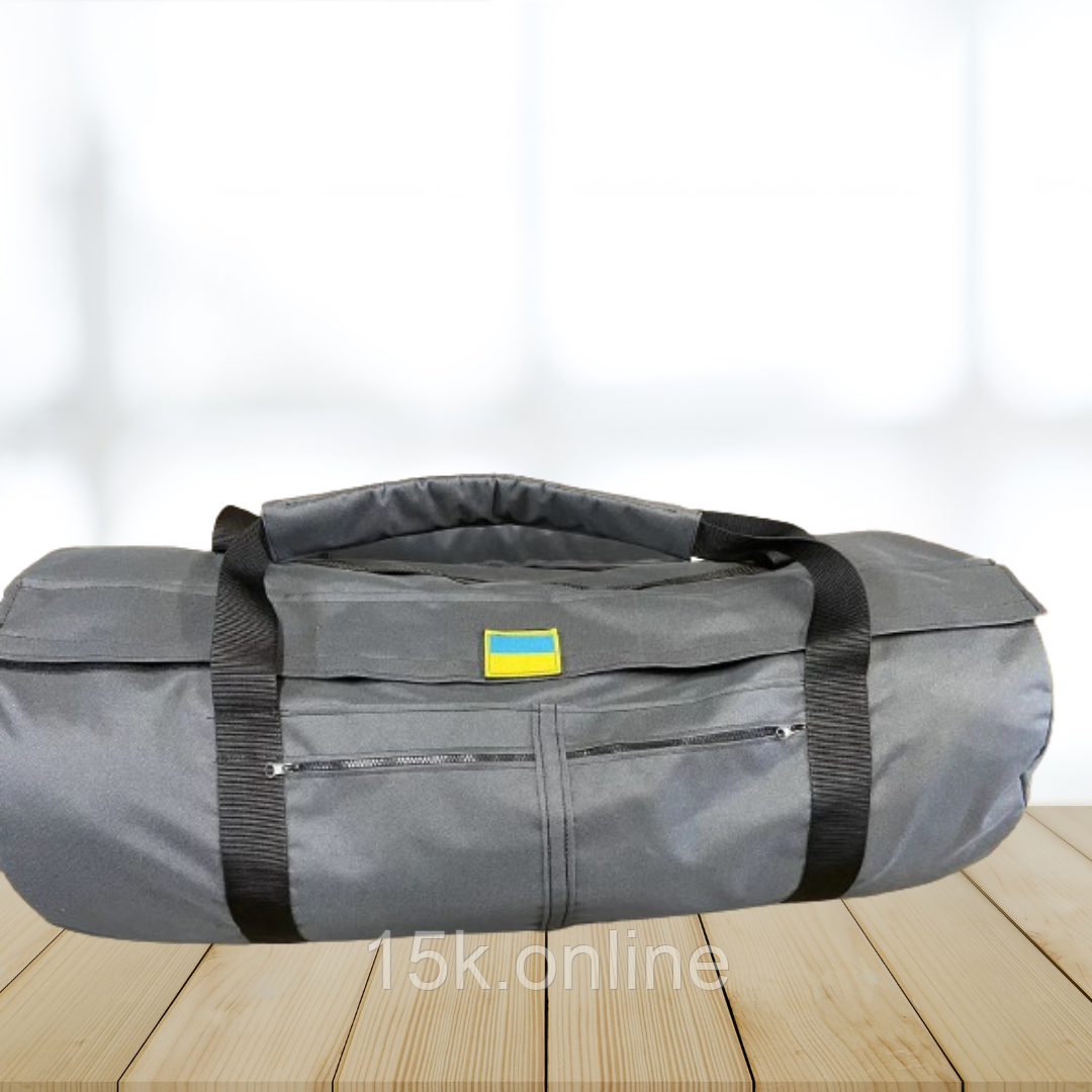 Сумка-баул 120л Oxford сіра із захисним клапаном та кодовим замком, фото 1