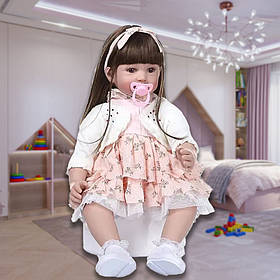 Силиконовая Коллекционная Лялька Реборн Девочка Диана Виниловая Лялька Высота 60 см, для детей от 2 лет