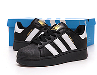 Женские кроссовки кеды Adidas Superstar XLG Black/White Platform Адидас Суперстар черно-белые платформ высокие