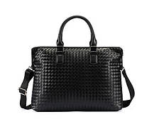 Чоловічий діловий портфель сумка для документів плетений, фото 2