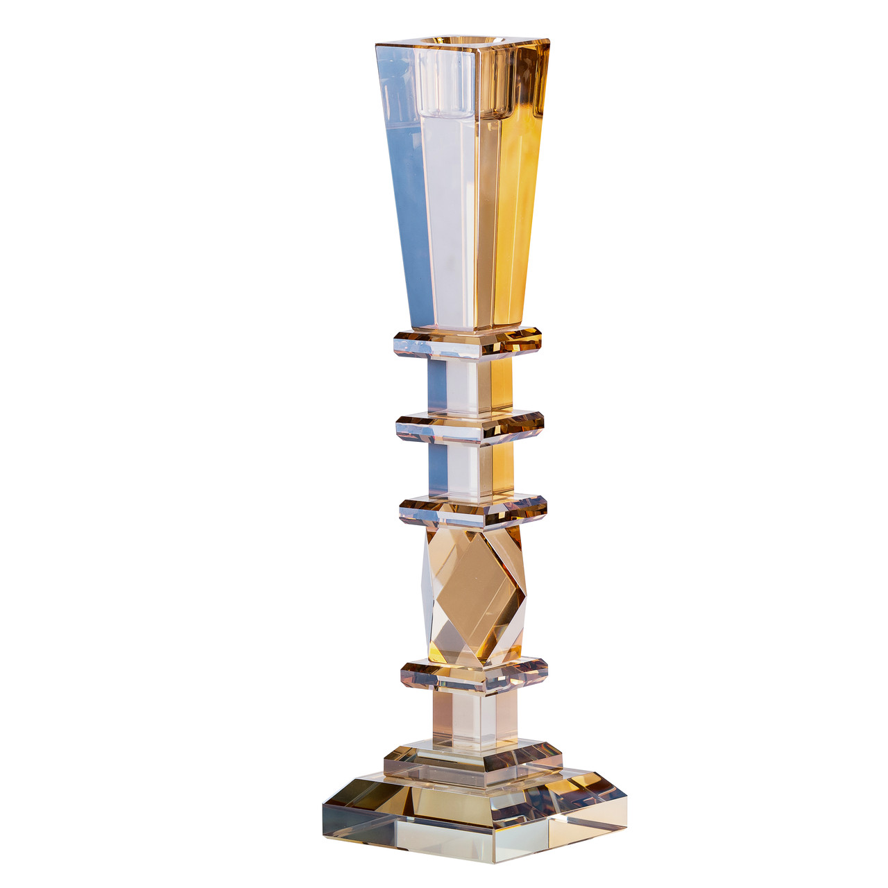 Свічник 25 (см) скляний високий на стіл переносний на 1 свічку Lugi, фото 1