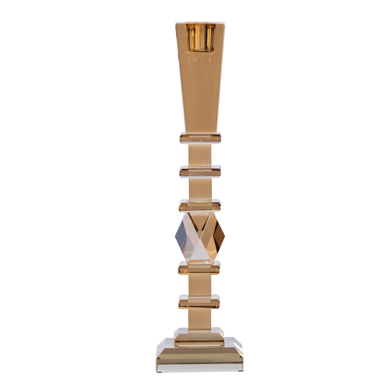 Свічник скляний 28 (см) високий квадратний геометричний класичний Lugi, фото 1