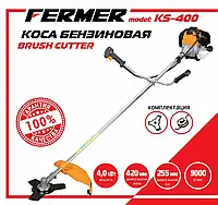 Мотокоса FERMER KS-400 4.0 квт 5.4кс (Польща) 3Т Ніж, Котушка з ліскою