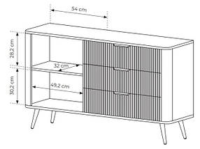 Комод Lante 1 - дверний з 3 шухлядами Чорний / ніжки золото TM Perfect Home Польща, фото 2