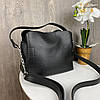 Жіноча міні сумочка на плече натуральна замша + еко чорна шкіра, якісна сумка для дівчат, фото 7