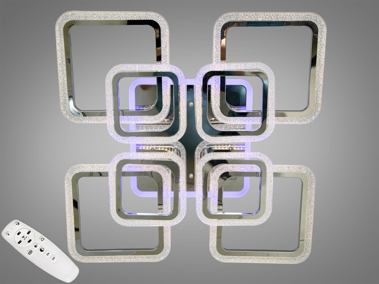 Стельова світлодіодна люстра з підсвіткою 2406/4+4HR LED 3color dimmer