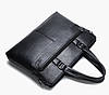 Чоловіча ділова сумка для документів офісна, модний чоловічий діловий портфель формат А4 чорний, фото 10