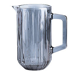 Глек для холодних напоїв 1.2 літра Lirmartur графин для соку води ребристий фігурний скляний 21 см Lugi