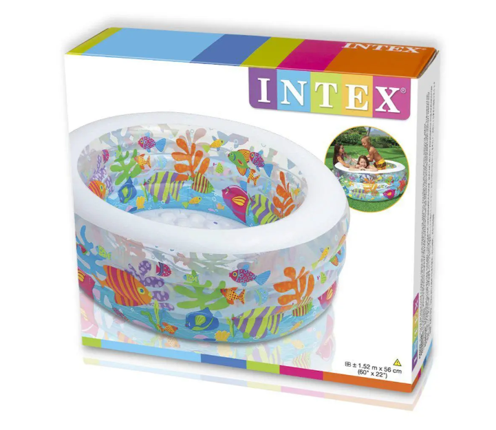 Дитячий надувний басейн 59480 «Акваріум»