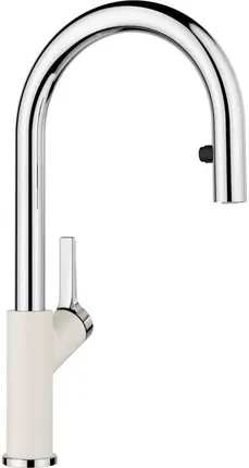 Кухонний змішувач Blanco Carena-S Vario Silgranit-Look Delikatny Biały Chrom 526931