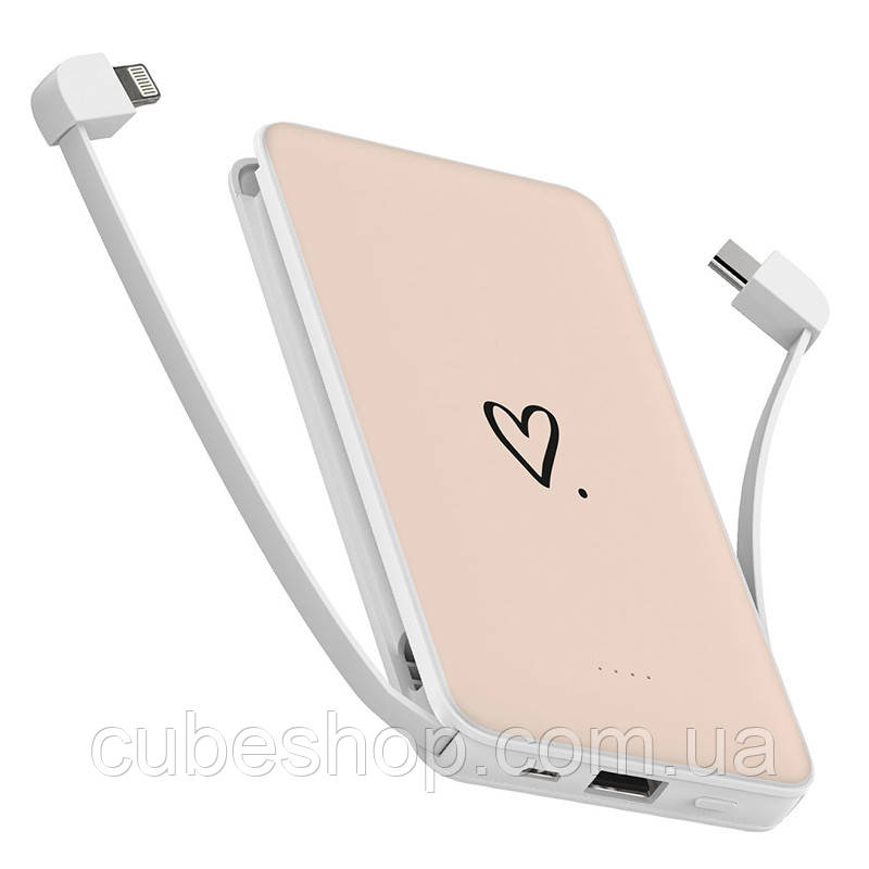 Повербанк (powerbank) "Сердечко" 10000 мА·год