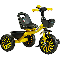 Велосипед детский трехколесный Best Trike желтый со звонком и корзинками SL-12754