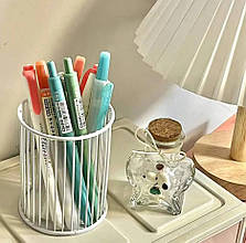 Стакан-органайзер металевий 403 для зберігання пензлів, пилок, канцелярії Білий