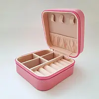 Шкатулка-органайзер для украшений, кожаная PINK Розовый ZXC