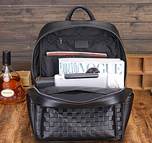 Шкіряний чоловічий рюкзак класичний чорний з натуральної шкіри якісний, фото 2