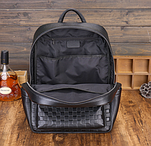 Шкіряний чоловічий рюкзак класичний чорний з натуральної шкіри якісний, фото 3