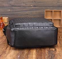 Шкіряний чоловічий рюкзак класичний чорний з натуральної шкіри якісний, фото 5