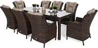 Наборы обеденной мебели Home & Garden Meble Ogrodowe Technorattanowe Bristol 230 Cm Brown Mat/Brown Melange