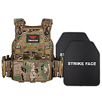 Бронежилет 6 класу Yakeda PRO Cordura 1000D 2,9 кг Мультикам із системою швидкого скидання MOLLE + 16 підсумків