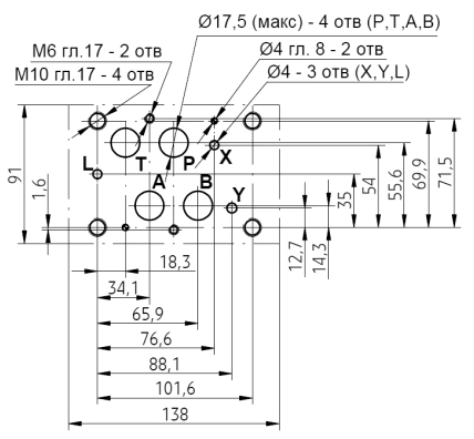 монтажні розміри клапана Z2S16A-1-30