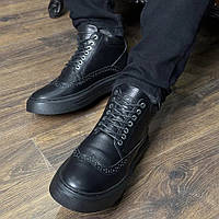 Мужская черная кожаная теплая обувь Niagara_brand 8833