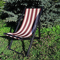 Розкладне крісло, фарбоване, дерев'яне крісло, шезлонг з тканиною, крісло дачне, садове крісло