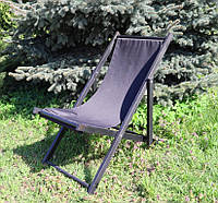 Розкладне крісло, фарбоване, дерев'яне крісло, шезлонг з тканиною, крісло дачне, садове крісло