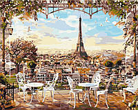 Картина по номерам BrushMe Кафе с видом на Эйфелеву башню 40х50см BS8876 MP, код: 8263327