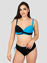 ОПТ Купальник двоколірний Sisianna 39203 46-54 блакитний на 46 48 50 52 54 розмір, фото 4