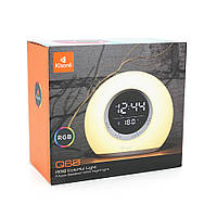 Колонка Kisonli Q6B Bluetooth 5.0, 1х5W, 3600mAh, USB/TF/FM/BT/LED/Clock/RGB Light, DC: 5V/1A, BOX, Silver, Q30 d