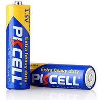 Батарейка солевая PKCELL 1.5V AA/R6, 2 штуки в блистере цена за блистер, Q12 d