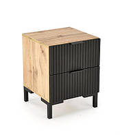 Приліжкова тумба NELA Дуб графт/чорний (Halmar)