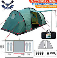 Кемпинговая двухслойная палатка 4 местная Brest 4 (V2) палатки на 4 человека на 2 входа двухкомнатная