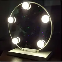 Дзеркало для макіяжу з LED-підсвіткою Led Mirror 5 LED JX-526 Білий ZXC