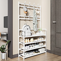 Напольная вешалка для одежды 4*80 New simple floor clothes rack с полками и крючками