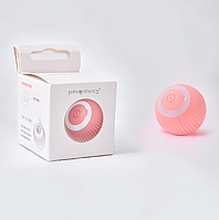 Умный мячик игрушка для кошек и собак малых пород, игрушка для котов USB PETFUN розового цвета