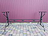 Садовий стіл боковини ковані 2 шт. з перемичкою (чорний), фото 2