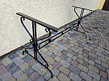Садовий стіл боковини ковані 2 шт. з перемичкою (чорний), фото 3