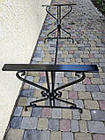 Садовий стіл боковини ковані 2 шт. з перемичкою (чорний), фото 7