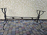 Садовий стіл боковини ковані 2 шт. з перемичкою (чорний), фото 9