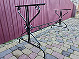 Садовий стіл боковини ковані 2 шт. з перемичкою (чорний), фото 10