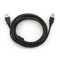 Удлинитель USB 2.0 AM/AF, 3.0m, 1 феррит, черный Пакет Q200 d