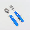 Туристичний набір приладів 6в1, Синій / Набір для подорожей (ложка, вилка, ножі, відкривачка та штопор), фото 4