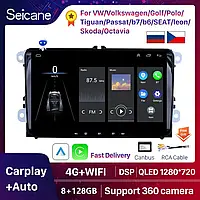 Автомагнитола, 9-дюймов Seicane 2Din Android 12, 32G Carplay, для VW / Polo / Tiguan / Passat B7, B6