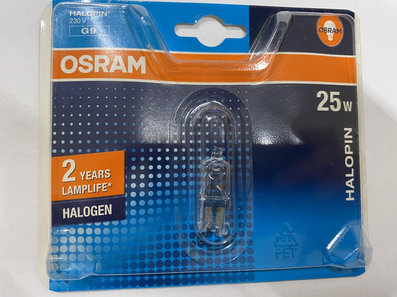 Галогенка лампа Osram (КГМ) 230v 25w, цоколь G9 64725