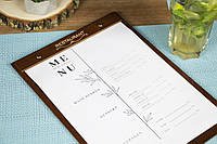 Деревянное меню планшет А4 Доска меню Обложка для меню из дерева Меню для ресторана, кафе